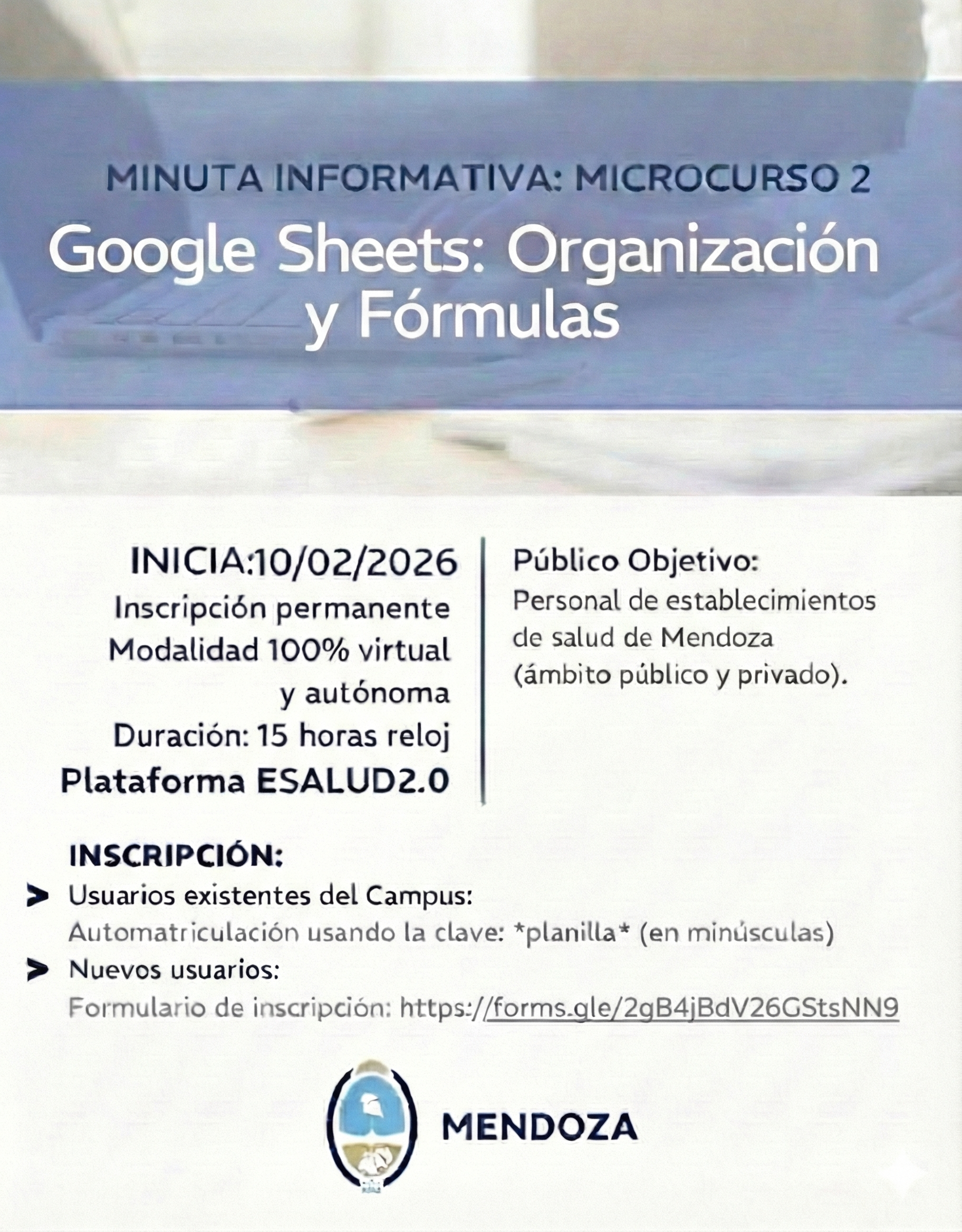 MICROCURSO 2 Google Sheets: Organización, Filtros y Fórmulas Esenciales 