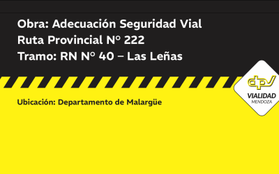 Obra: Adecuación Seguridad VialRuta Provincial N° 222 Tramo: RN N° 40 – Las Leñas