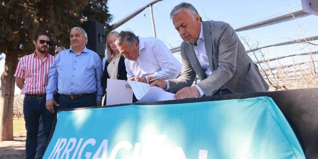 Cornejo y Marinelli formalizaron la entrega del Acueducto Ganadero Monte Coman–La Horqueta a Irrigación
