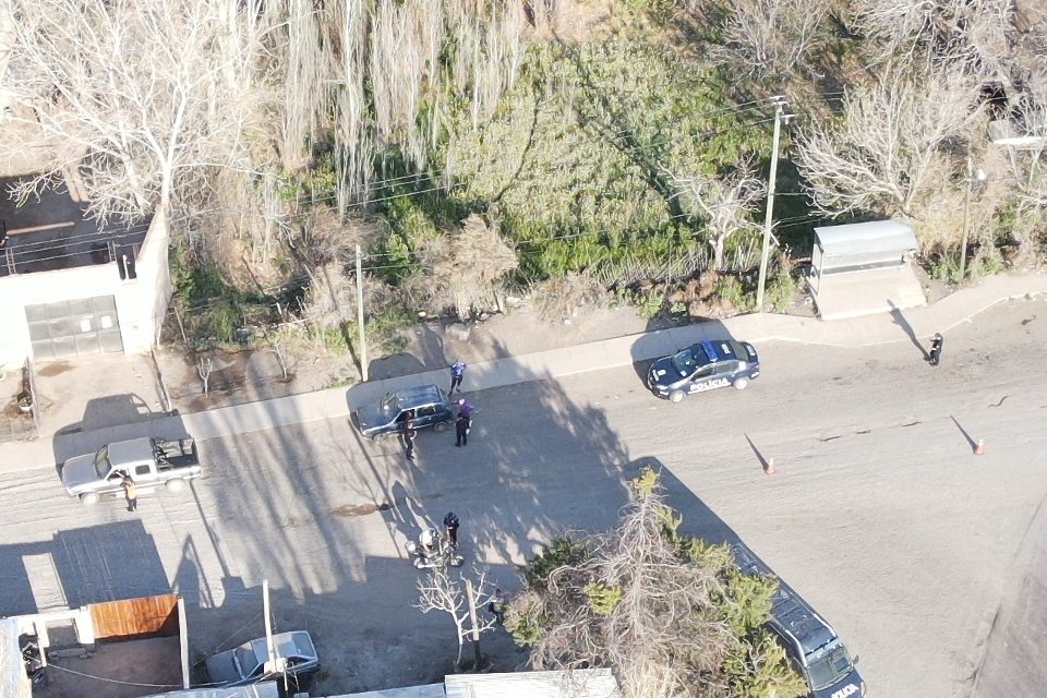 En Tupungato, la Policía de Mendoza combinó patrullaje terrestre y aéreo para prevenir delitos