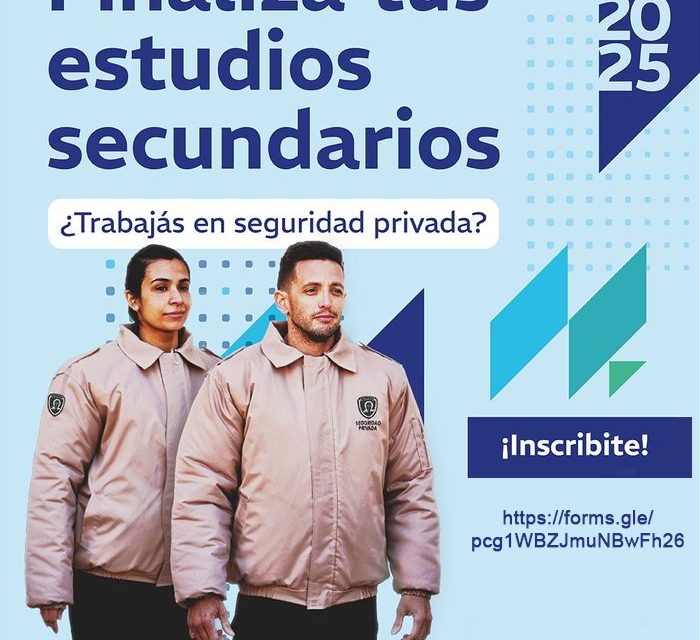 Siguen abiertas las inscripciones para que el personal de seguridad privada termine el secundario