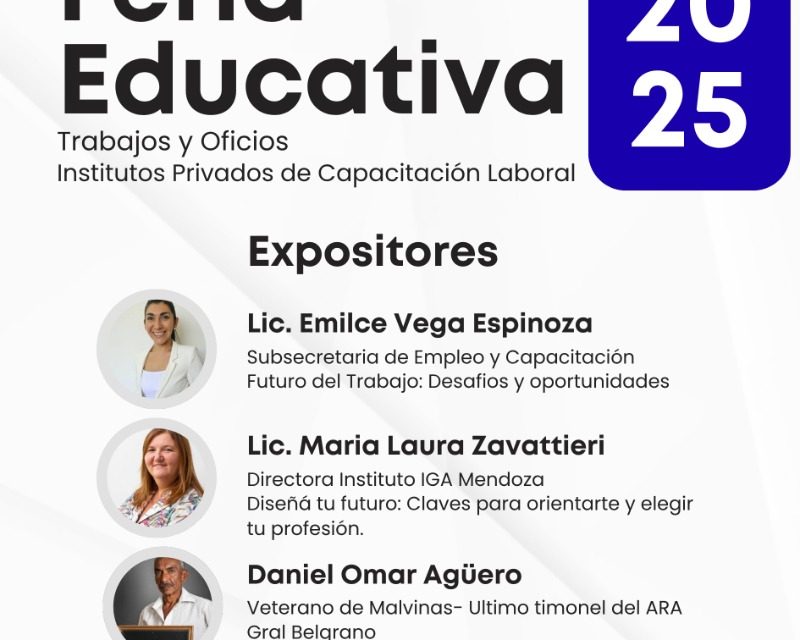 Llega la Feria Educativa 2025 “Trabajos y Oficios. Institutos Privados de Capacitación Laboral”