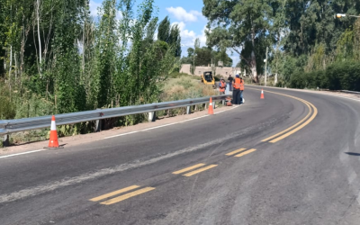Finalizada la pavimentación, comenzó la demarcación vial de la Ruta Provincial 160