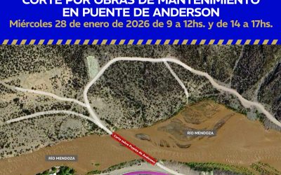 Por obras de mantenimiento estará cortado el puente Anderson que va a la costa norte de Potrerillos