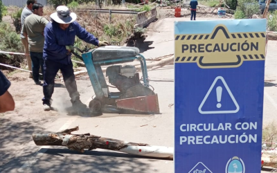 Vialidad Mendoza habilitó la RP 28 tras una primera reparación del tramo socavado por la tormenta
