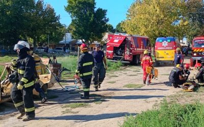 Tunuyán fue escenario de un simulacro de accidente vial para fortalecer la respuesta ante emergencias