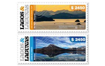 Laguna del Diamante en una colección de sellos postales