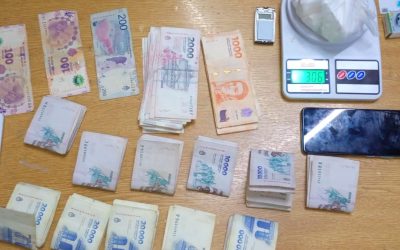 La Policía secuestró más de 300 gramos de cocaína y dinero en efectivo tras un operativo en Guaymallén
