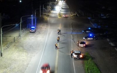 La Policía realizó controles preventivos con apoyo de drones en San Carlos